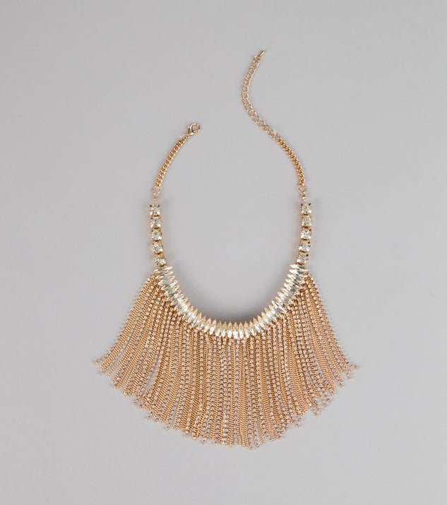 Windsor Glam Sweep Rhinestone Fringe Necklace