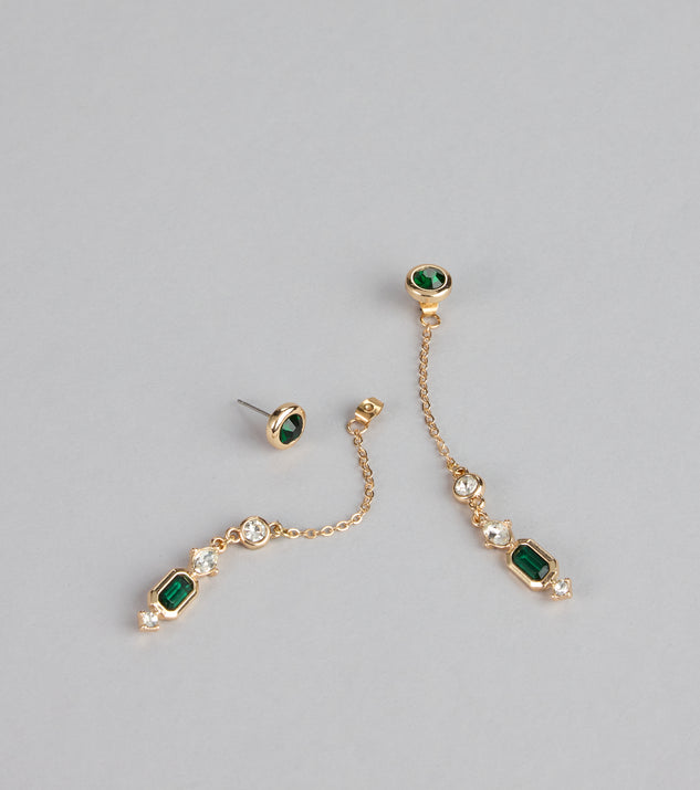 Windsor Glimmer Line Gemstone Chain Earrings