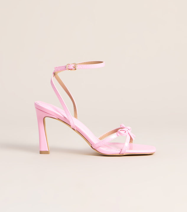 Windsor Glossy Glam Bow Strap Stiletto Heels