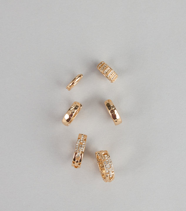 Windsor Glow Up Rhinestone Hoop Earrings Set