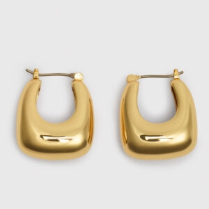 Gold Chunky Curved Square Earring