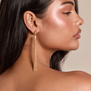 PrettyLittleThing Gold Fine Chain Drape Earrings