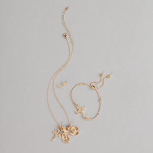 Golden Blessings Charm Layered Necklace Set