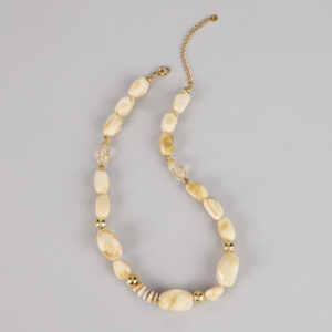 Golden Drift Beaded Statement Necklace