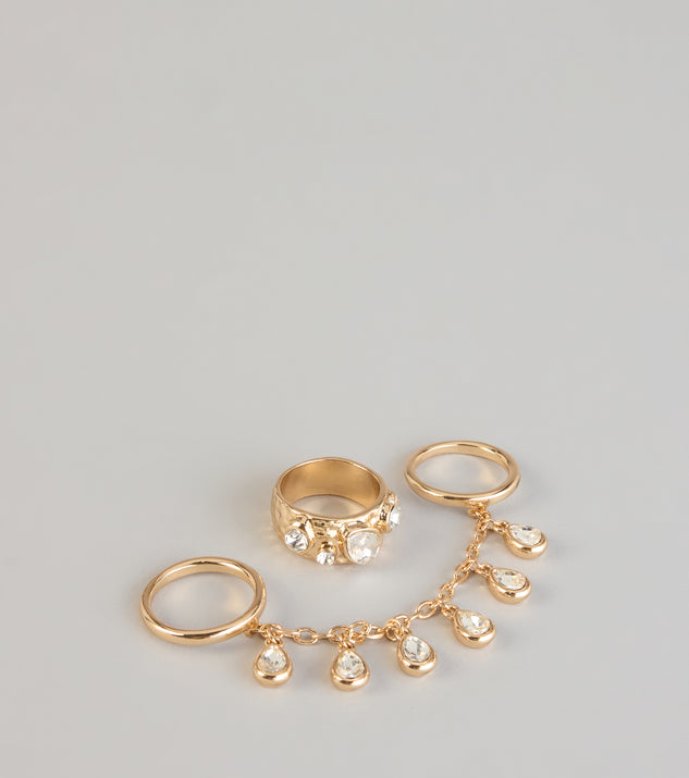 Windsor Golden Drip Chain Ring Set