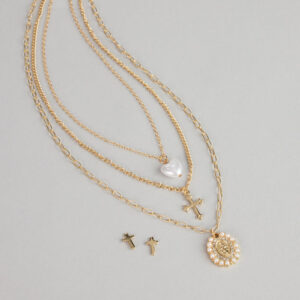 Golden Grace Necklace And Earrings Set