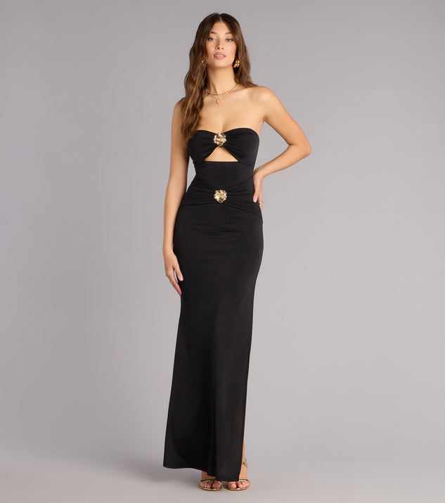 Windsor Golden Hour Drama Strapless Cutout Maxi Dress