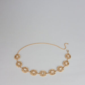 Golden Hour Glam Rhinestone Chain-Link Belt