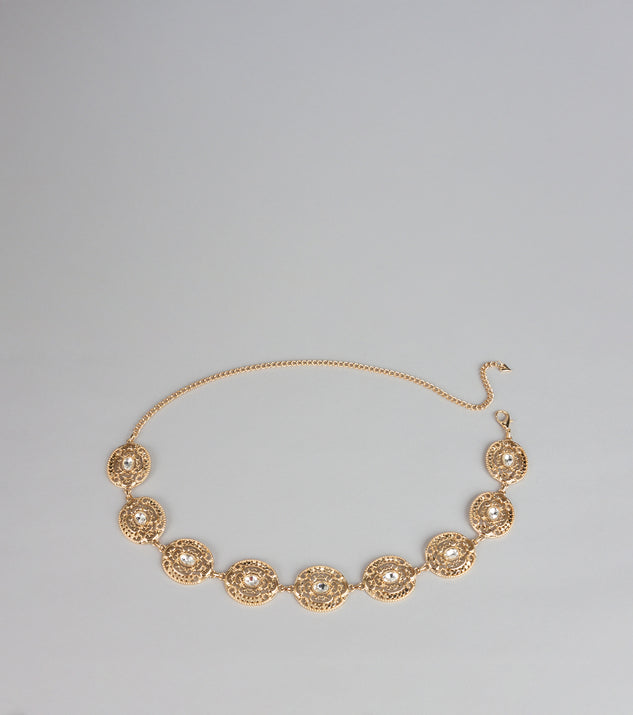 Windsor Golden Hour Glam Rhinestone Chain-Link Belt