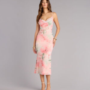 Grace In Motion Floral Open Back Midi Dress
