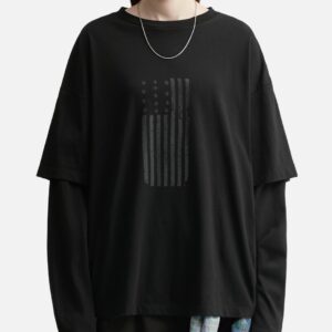 Graphic Double Layer Tee (American Flag)