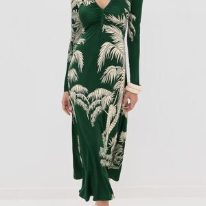 Johanna Ortiz Green Alma Bordada Midi Dress Green Alma Bordada Midi Dress
