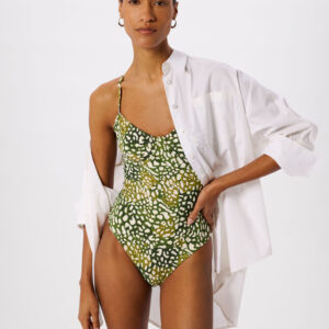 Green Animal Underwire Swimsuit
