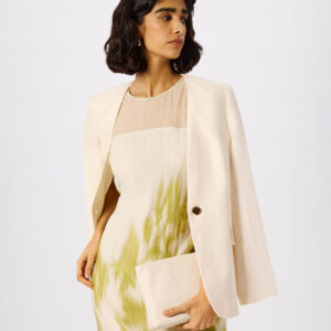 Green Blurred Floral Textured Dress Green Blurred Floral Textured Dress