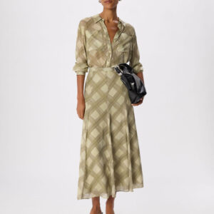 Green Check Midi Skirt Green Check Midi Skirt