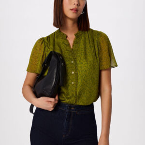 Green Dragonfly Short Sleeve Blouse