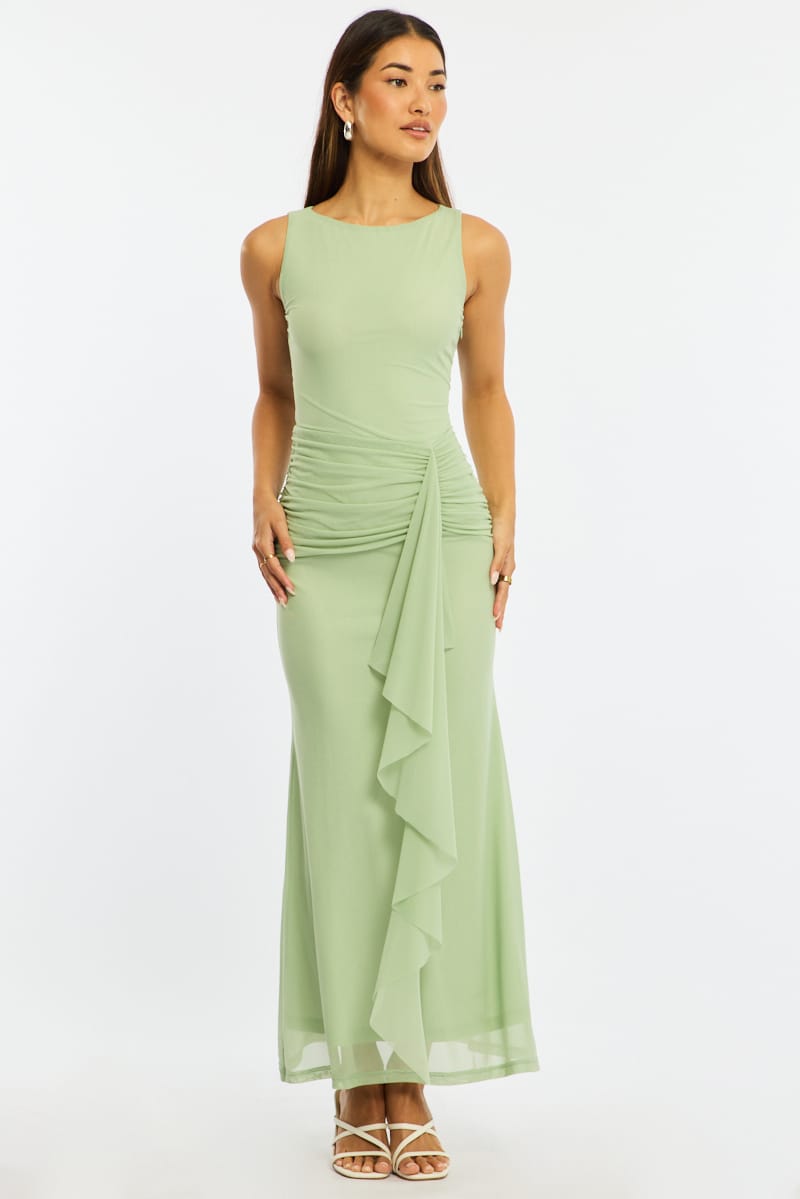 Ally Fashion Green Maxi Dress Mesh