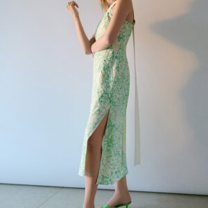 Green Printed Buckle Midi Dress Green Printed Buckle Midi Dress