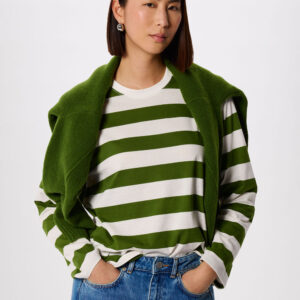 Green Relaxed Stripe Long Sleeve Tee