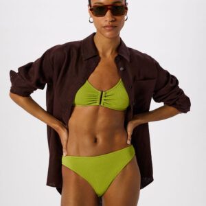 Green Textured Bikini Bottom