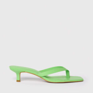 Green Toe Post Kitten Heel Mule