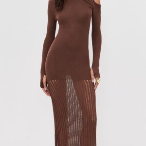Seven Wonders Greta One Shoulder Knit Maxi Dress