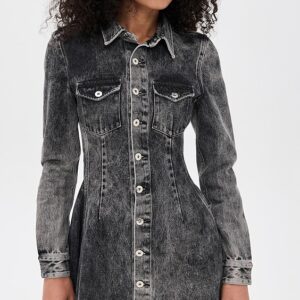 Marques'Almeida Grey Acid Wash Denim Dress Grey Acid Wash Denim Dress