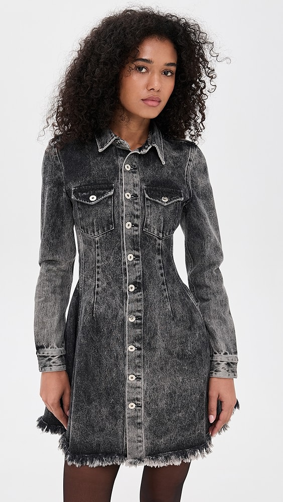 Marques'Almeida Grey Acid Wash Denim Dress