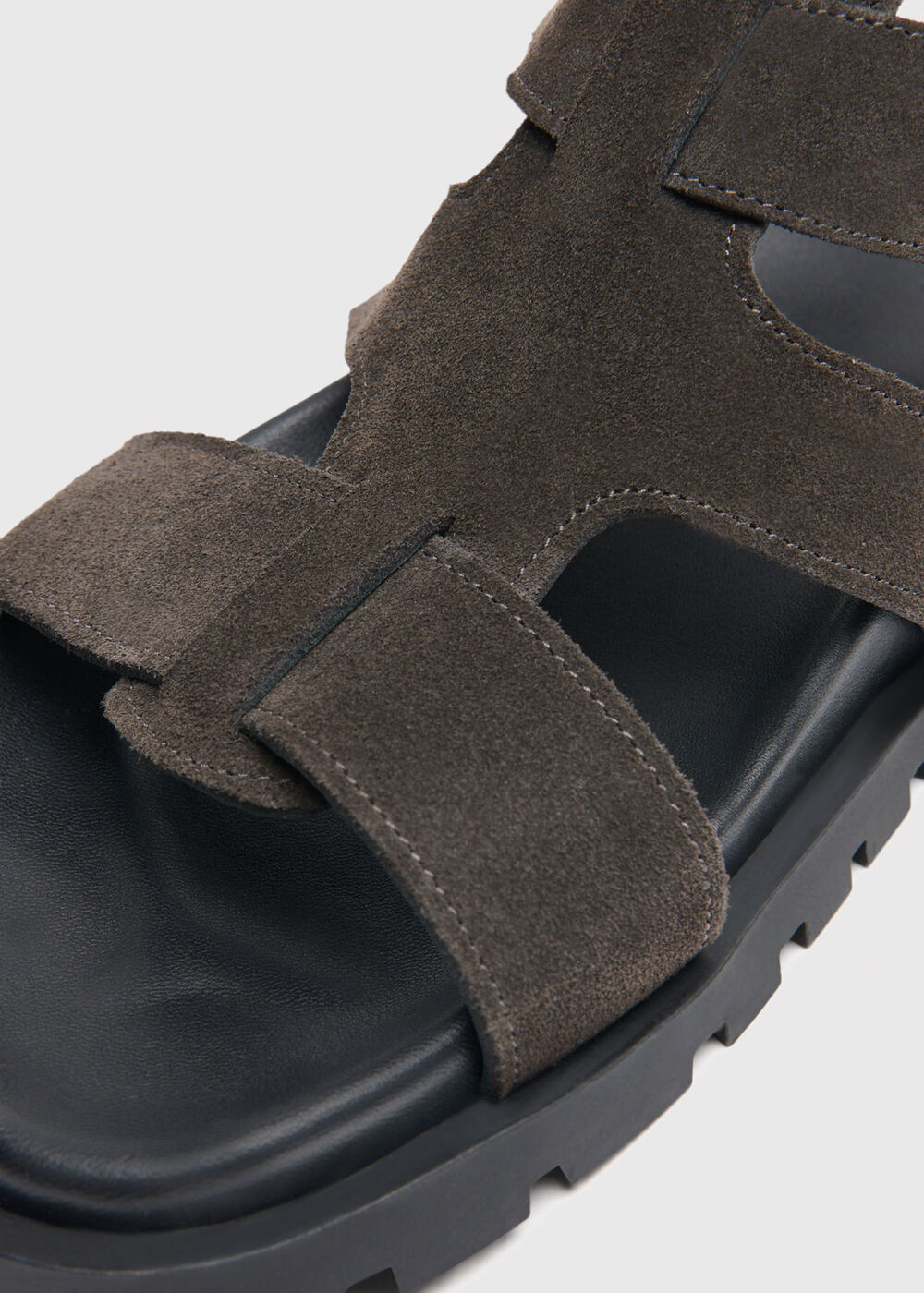 Grey Freya Fisherman Suede Sandal - Image 3