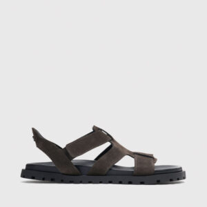 Grey Freya Fisherman Suede Sandal