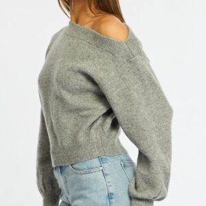 Grey Off Shoulder Sweater