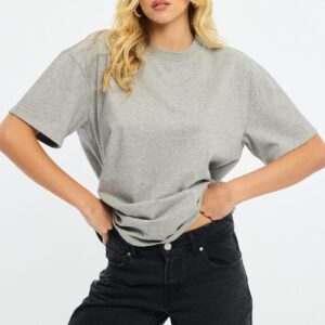 Ally Fashion Grey Oversized Tee Short Sleeve Grey Oversized Tee Short Sleeve