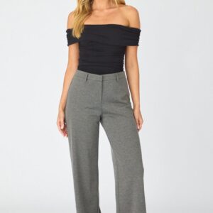 Grey Straight Leg Pants Ponte