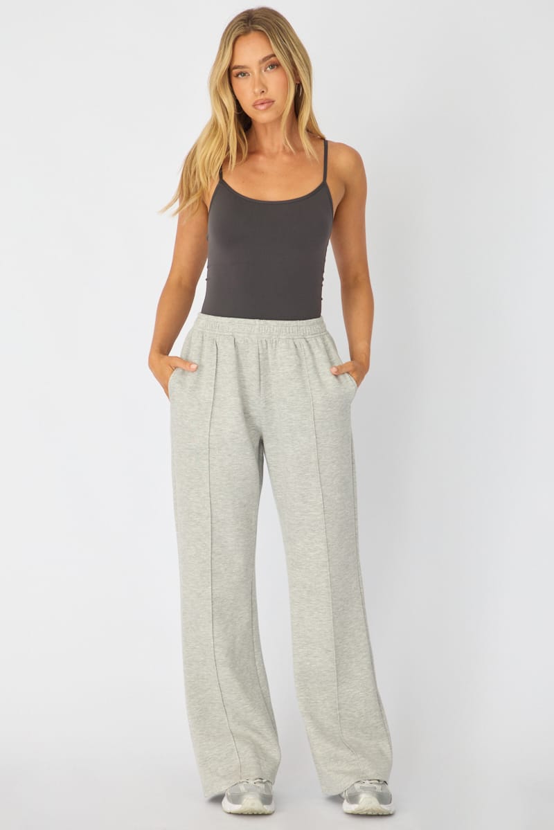 Ally Fashion Grey Track Pants Wide Leg