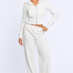 Grey Track Pants Wide Leg