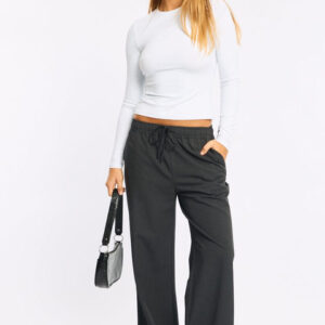 Grey Wide Leg Pants Elasticated Waist