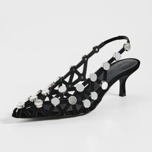 The Attico Grid Slingback Pumps 50mm