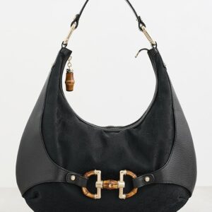 Gucci Black Bamboo Amalfi Hobo Bag