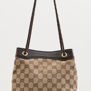 Gucci Canvas Plus Braided Handle Small Bucket