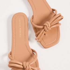 Loeffler Randall Hadley Leather Bow Flat Sandals
