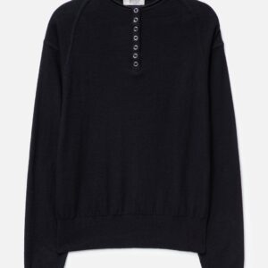 anggae Half Neck Button Pullover