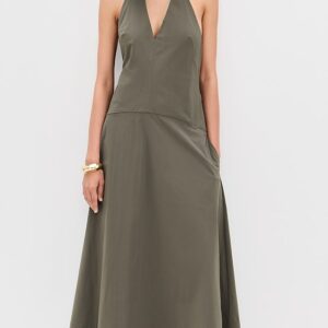 St. Agni Halter Plunge Dress