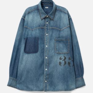 Hand-Embroidered Denim Shirt