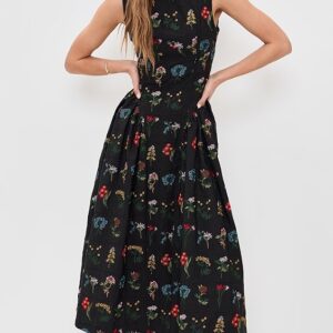 Another Girl Handcrafted Hip Gathered Midaxi Dress