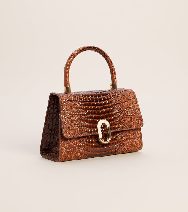 Windsor Handle The Day Croc Embossed Handbag