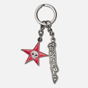POLYTERU Hank Key Ring 004 - Red Star Skull Hank Key Ring 004 - Red Star Skull