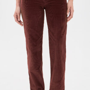 Harlow Corduroy Mid Rise Slim Straight Pants