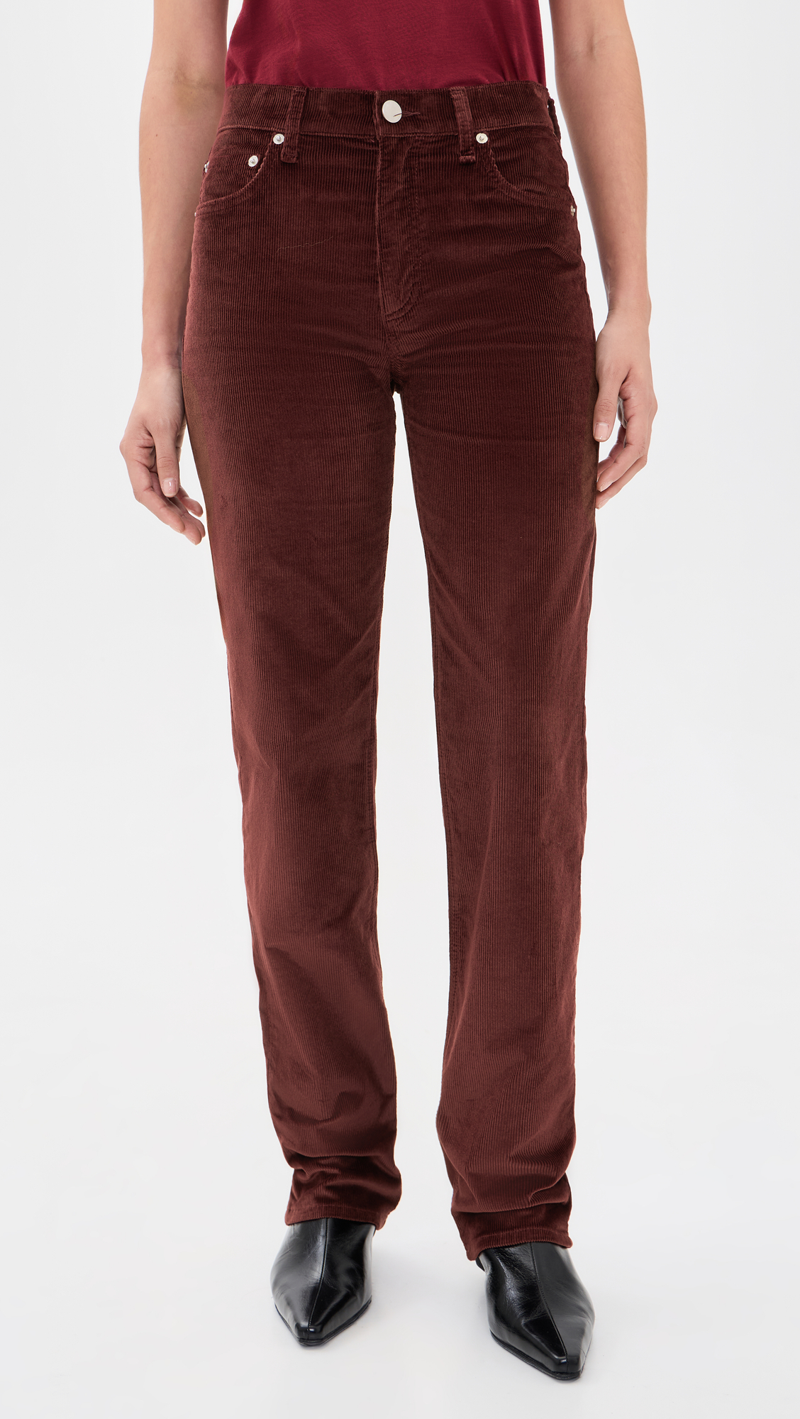 rag & bone Harlow Corduroy Mid Rise Slim Straight Pants