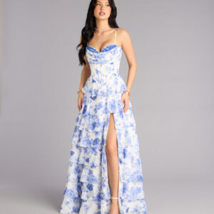 Windsor Harmony Floral Chiffon A-Line Ball Gown Harmony Floral Chiffon A-Line Ball Gown