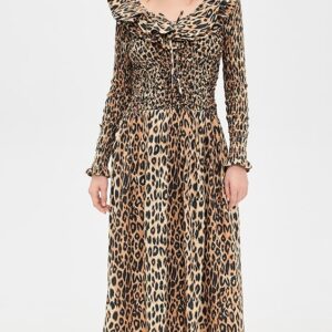 Damson Madder Harper Shirred Midi Dress Harper Shirred Midi Dress